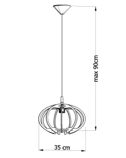 Hängelampe Holz Ø35cm Modern E27 wohnlich VIRIA