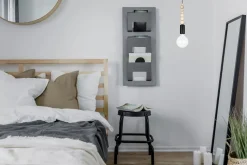 Hängelampe Holz Metall Schwarz E27 Ø10 cm rund wohnlich