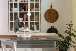 Hängelampe Holz Metall Weiß E27 Ø10 cm rund wohnlich