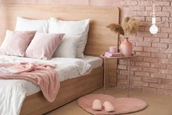 Hängelampe Holz Metall Weiß E27 Ø10 cm rund wohnlich