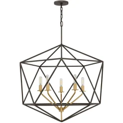 Hängelampe in Bronze 5-flammig verstellbar E14 DIVISTA