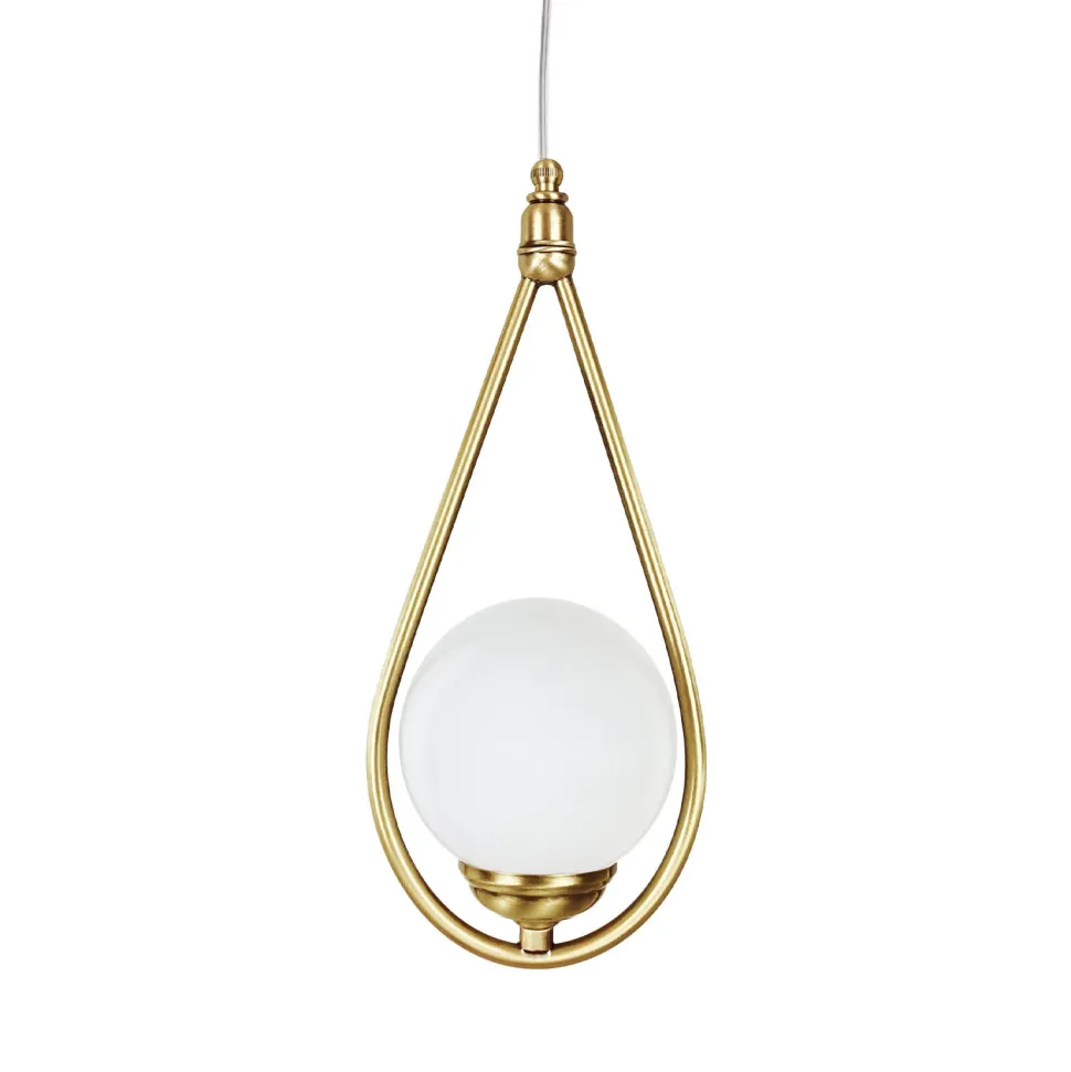 Hängelampe in Bronze hell Weiß E14 Messing Glas Jugendstil