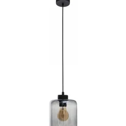 Hängelampe in Graphit Glas Esstisch Lampe ATIRI