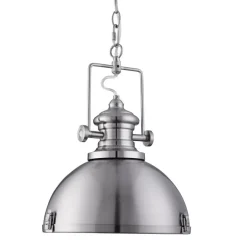 Hängelampe Industrie Design in Silber Küche Esstisch