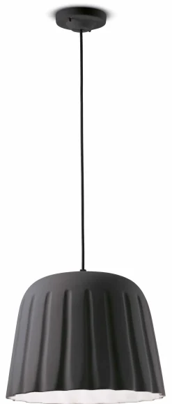 Hängelampe Keramik E27 rund D: 40 cm H: max. 150 cm