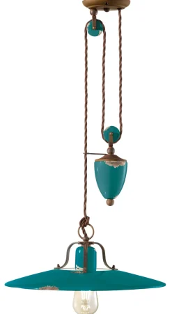 Hängelampe Keramik Metall E27 verstellbar Vintage