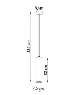 Hängelampe Keramik Weiß Ø 7,5 cm schmal bemalbar GU10