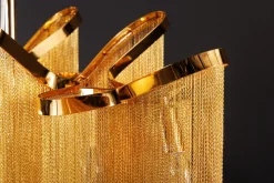 Hängelampe Klassisch Metall in Gold E14 120 cm lang