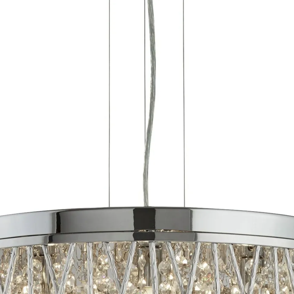 Hängelampe Kristall Ø 48 cm H: max. 135 cm verstellbar 7x G9