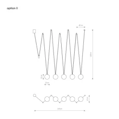 Hängelampe Kugel Schirme 5-flammig G9 Schwarz Weiß verstellbar