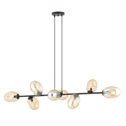 Hängelampe lang 140 cm 8x E14 Glas Metall dekorativ