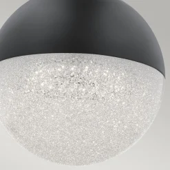 Hängelampe LED rund D: 20 cm Kugelschirm Schwarz