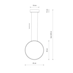 Hängelampe LED Schwarz 3000 K 560 lm Ring Ø 45 cm