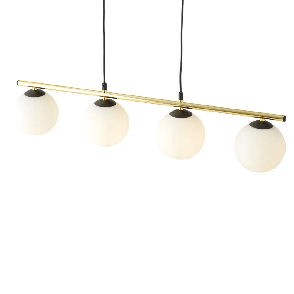 Hängelampe länglich Kugelschirm verstellbar 4x E14