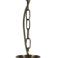 Hängelampe Messing antik Klar Ø 56 cm Metall Glas 3x E27