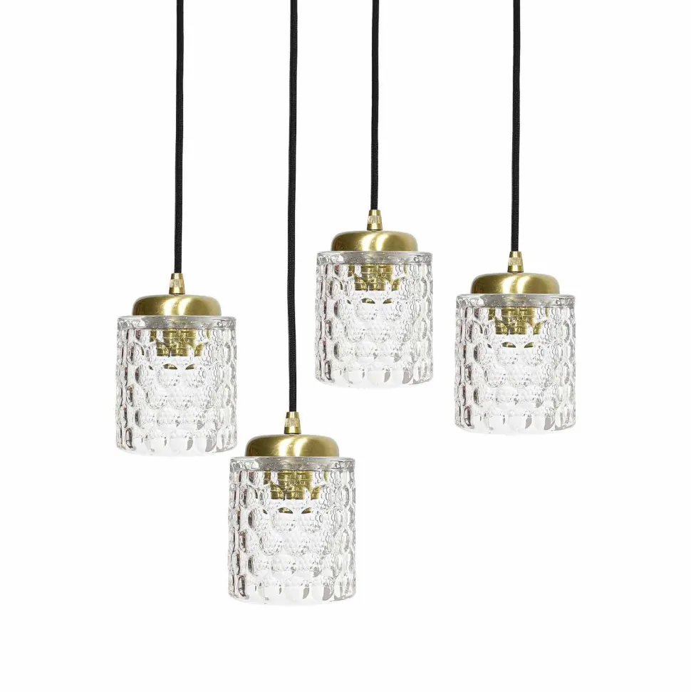 Hängelampe Messing Eisen Glas Ø 49 cm rund 4x E27 Esszimmer