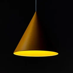 Hängelampe Metall Ø 32 cm H: max. 165 cm Gelb E27 Retro