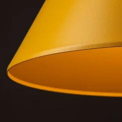 Hängelampe Metall Ø 32 cm H: max. 165 cm Gelb E27 Retro