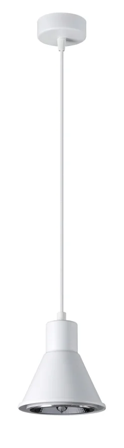 Hängelampe Metall Ø 14 cm Weiß ES111 Retro Design