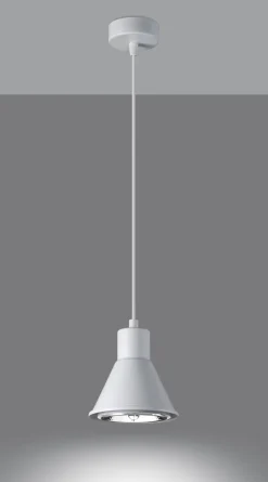 Hängelampe Metall Ø 14 cm Weiß ES111 Retro Design