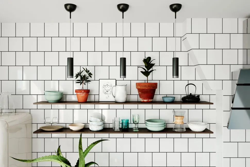 Hängelampe Metall B: 6 cm H: max. 120 cm Schwarz schmal GU10