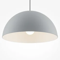 Hängelampe Metall E27 rund D: 35 cm H: max. 320 cm Grau