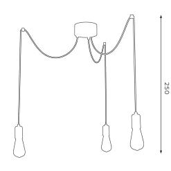 Hängelampe Metall 3-flammig Modern groß flexibel