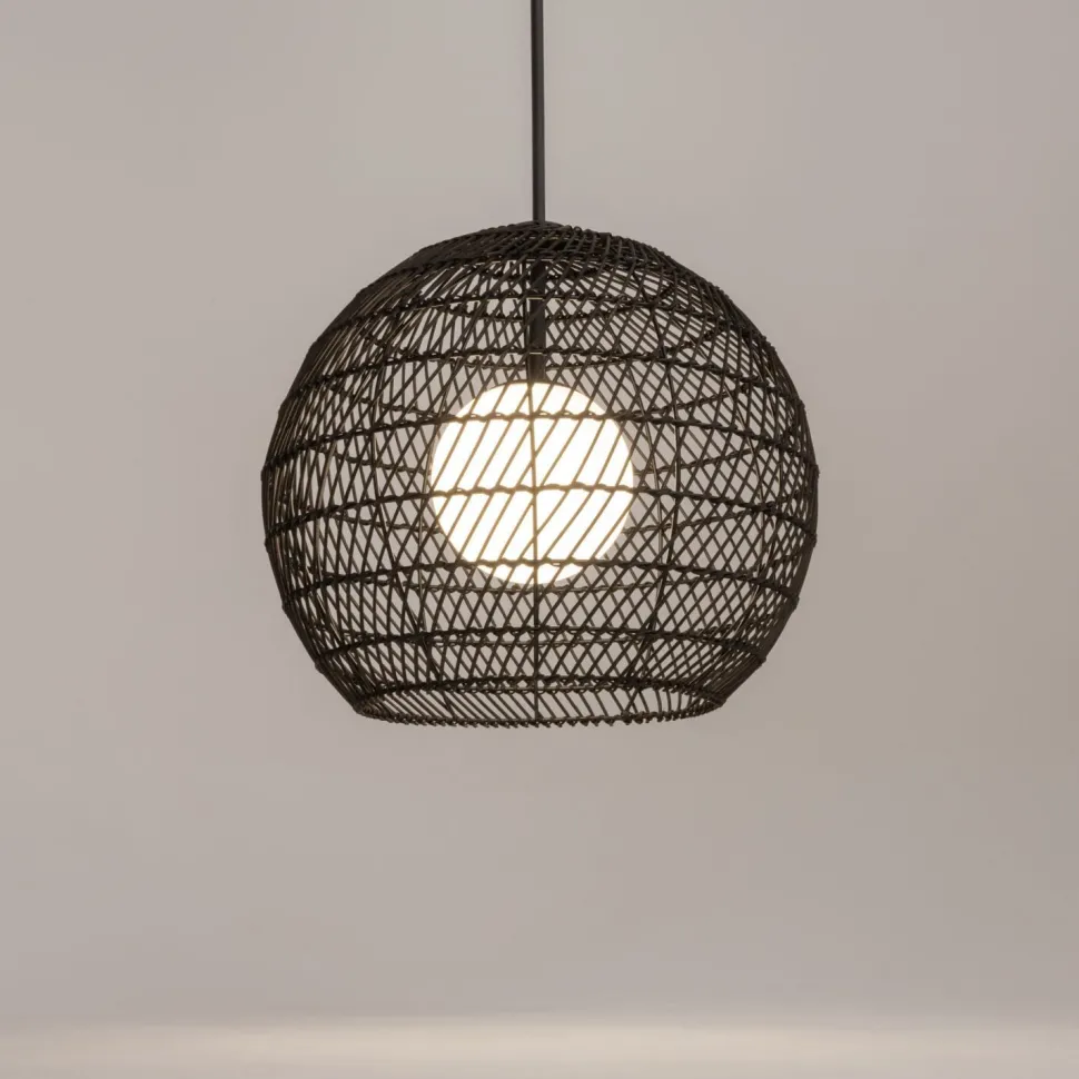 Hängelampe Metall Glas Ø 40 cm rund H: max. 358 cm G9