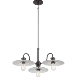 Hängelampe Metall Glas 3-flammig Esszimmer ALNILLA