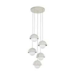 Hängelampe Metall Glas G9 H: max. 1,4 m Beige Weiß 5-flammig