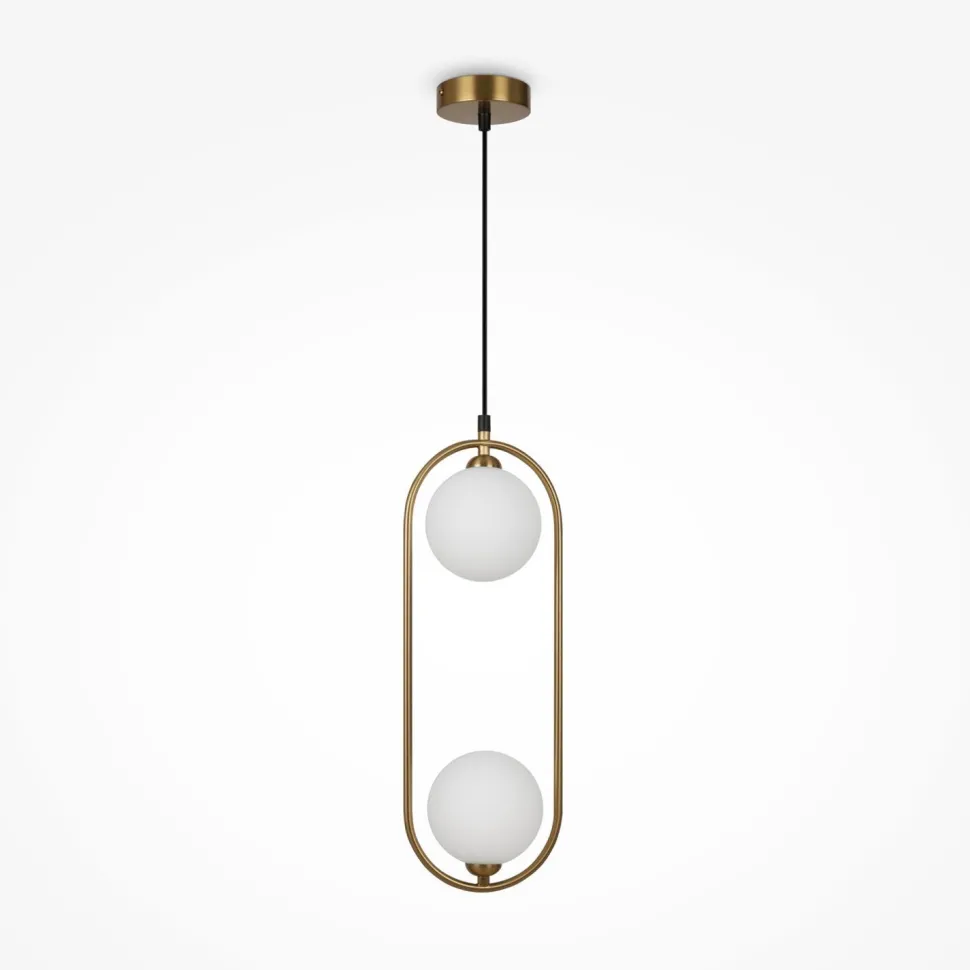 Hängelampe Metall Glas H: max. 204 cm in Messing Weiß