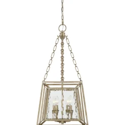 Hängelampe Metall Glas in Gold antik OLAVA