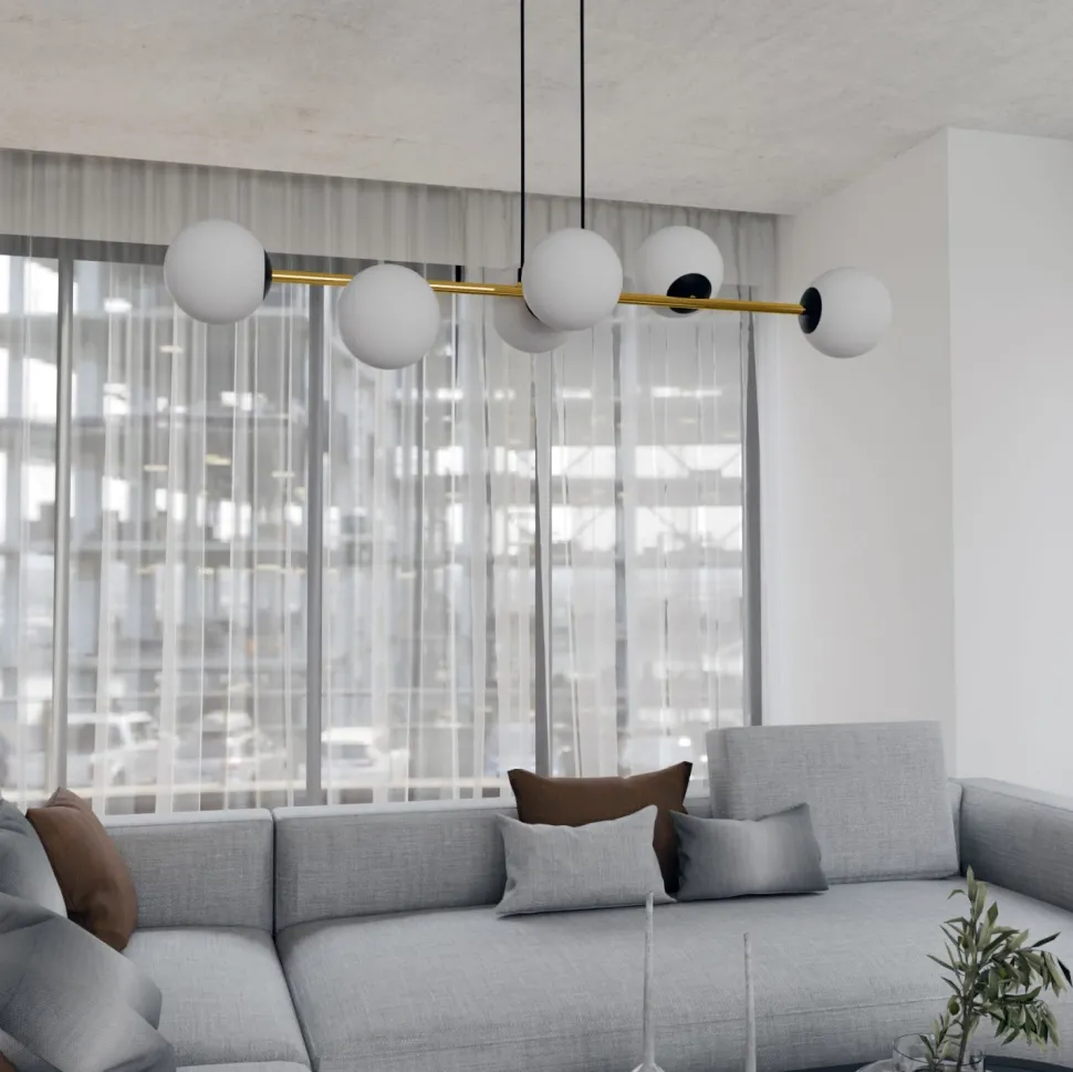 Hängelampe Metall Glas Kugelschirme E14 dekorativ