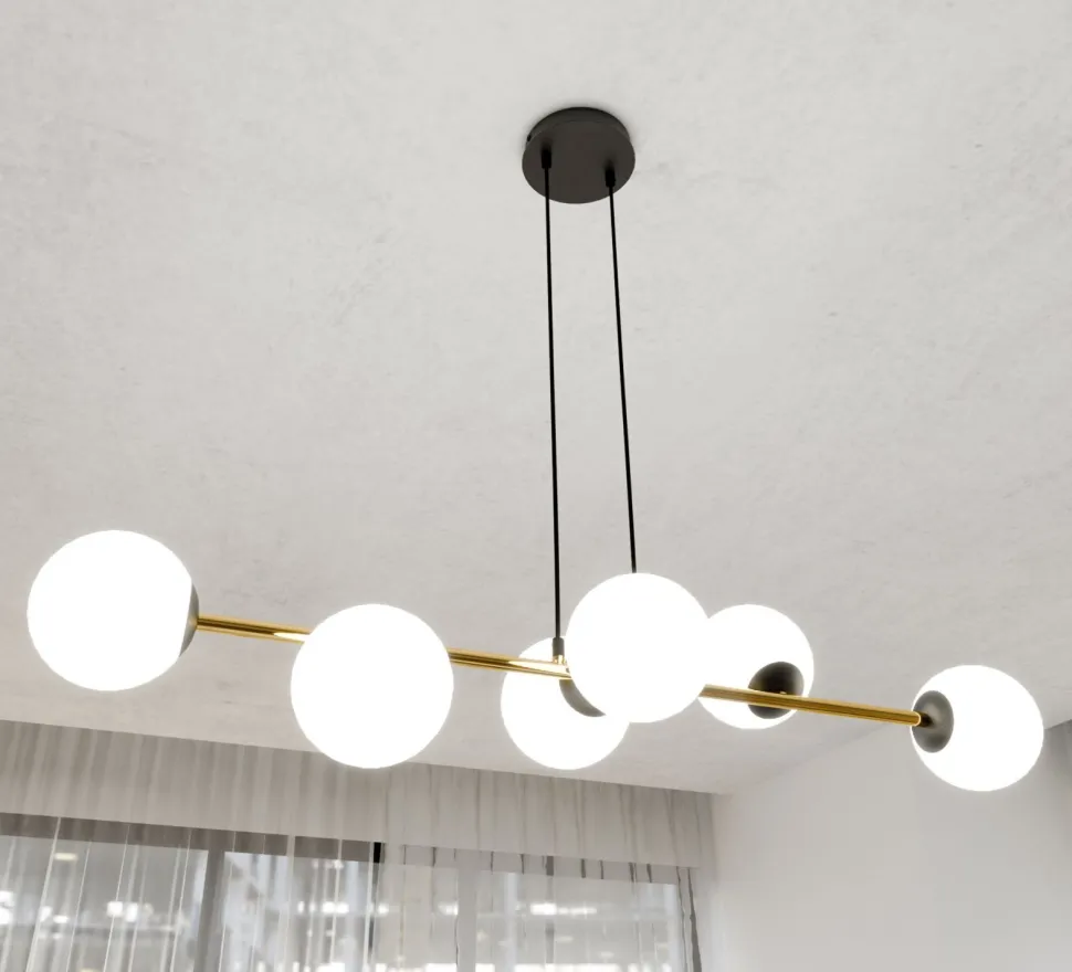 Hängelampe Metall Glas Kugelschirme E14 dekorativ