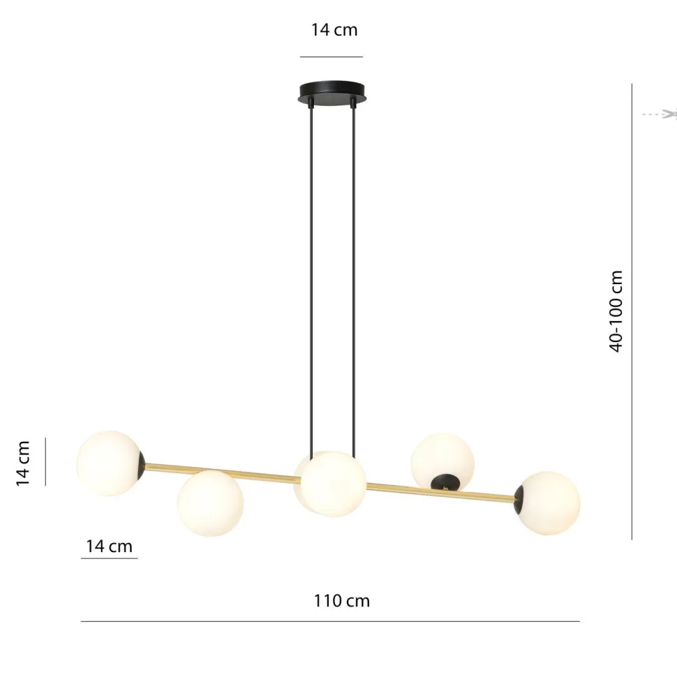 Hängelampe Metall Glas Kugelschirme E14 dekorativ