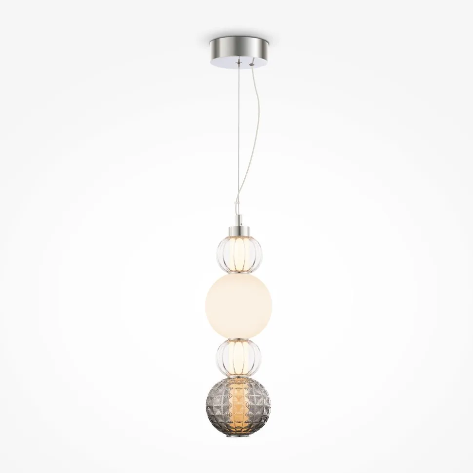 Hängelampe Metall Glas LED 14,7 cm breit H: max. 169 cm