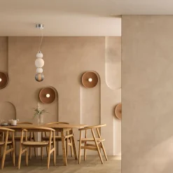 Hängelampe Metall Glas LED 14,7 cm breit H: max. 169 cm