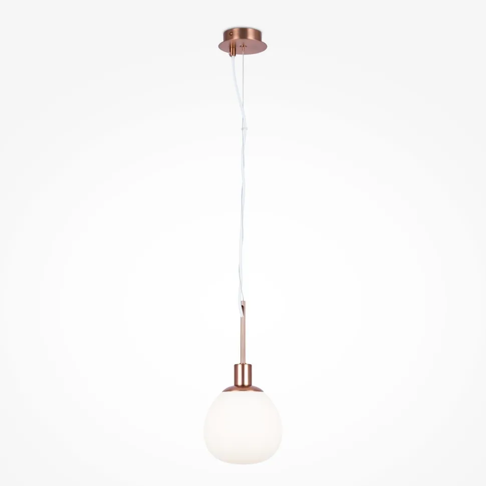 Hängelampe Metall Glas rund D: 15 cm H: max. 153 cm E14