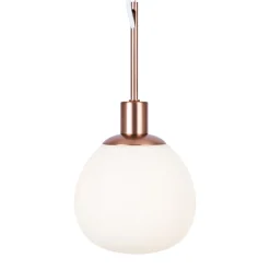 Hängelampe Metall Glas rund D: 15 cm H: max. 153 cm E14