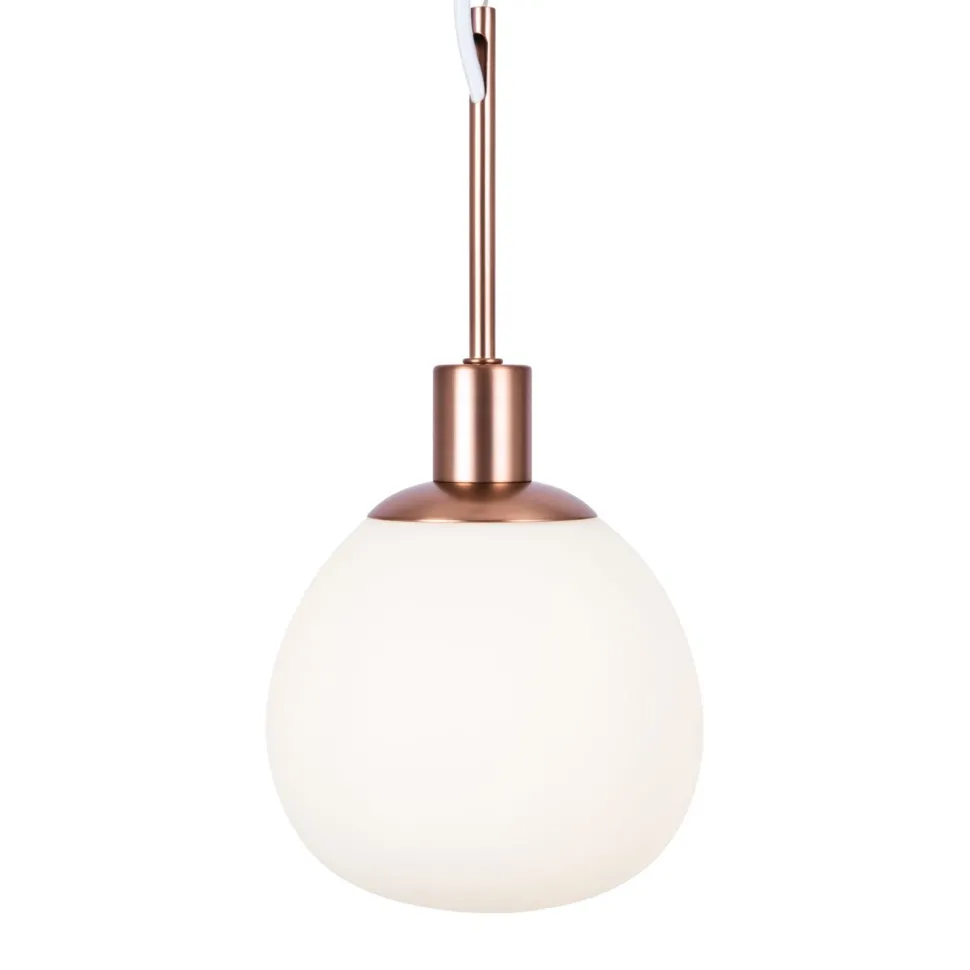 Hängelampe Metall Glas rund D: 15 cm H: max. 153 cm E14