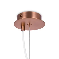 Hängelampe Metall Glas rund D: 15 cm H: max. 153 cm E14