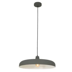 Hängelampe Metall Grau L:50 cm rund E27 Modernes Design