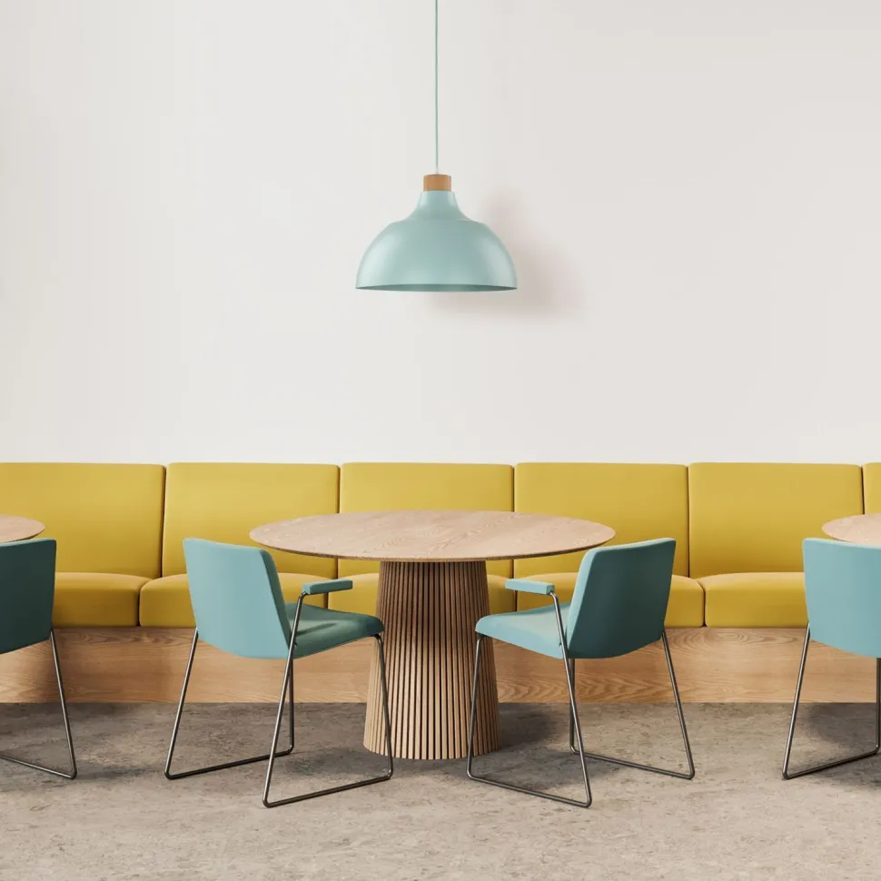 Hängelampe Metall Holz Ø 34 cm rund Mint Grün E27 Retro