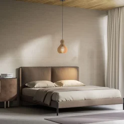 Hängelampe Metall Holz Ø 30 cm rund H: max. 342,5 cm