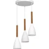 Hängelampe Metall Holz Weiß Skandinavisches Design