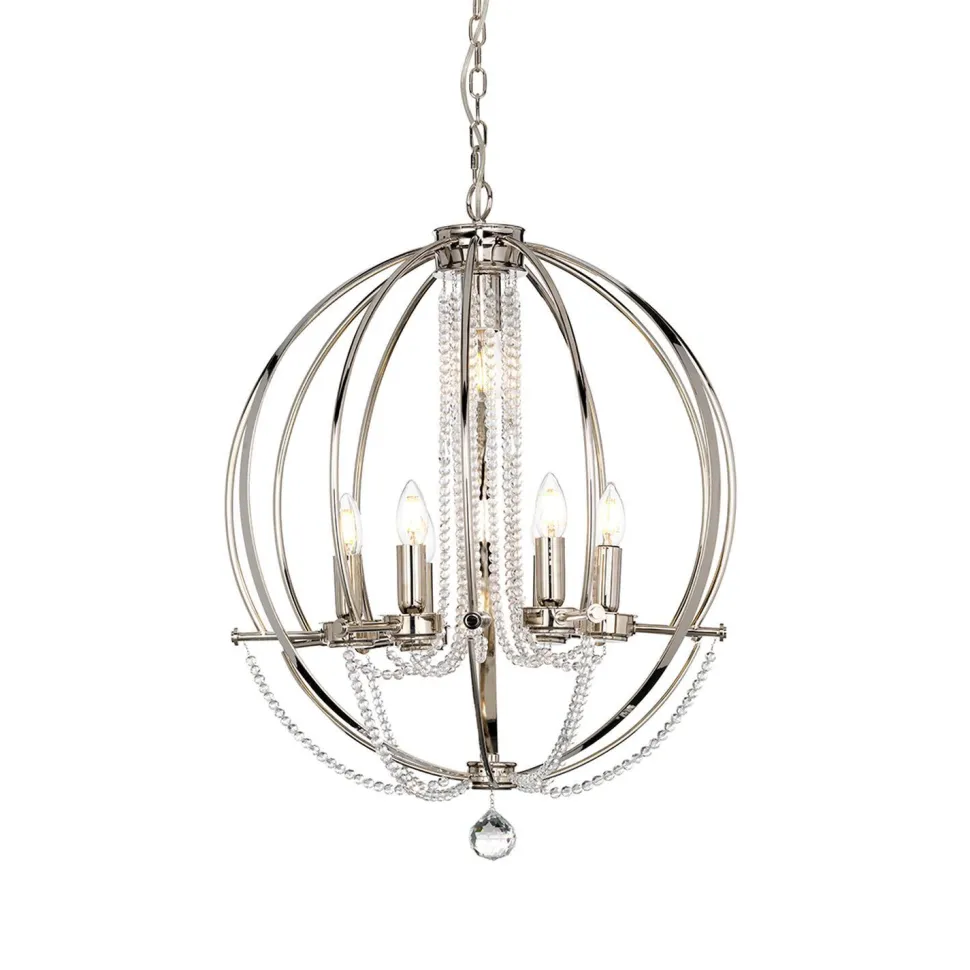 Hängelampe Metall in Nickel Ø61cm rund DERINA