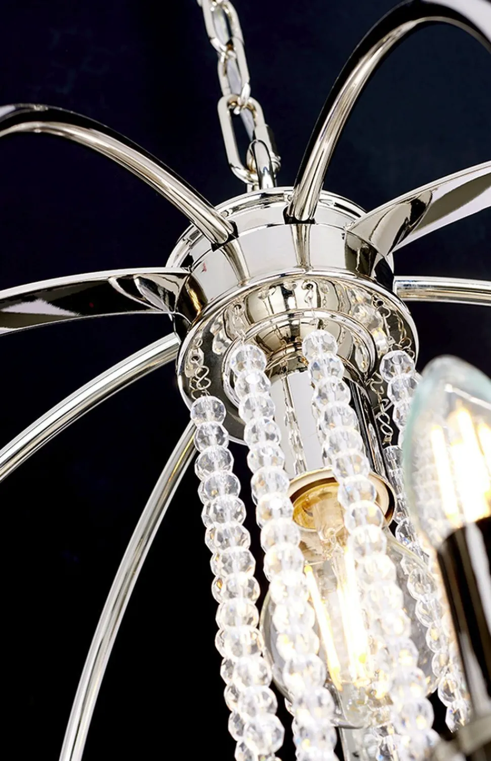 Hängelampe Metall in Nickel Ø61cm rund DERINA