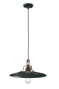 Hängelampe Metall Keramik D: 40 cm rund E27 NICOLA