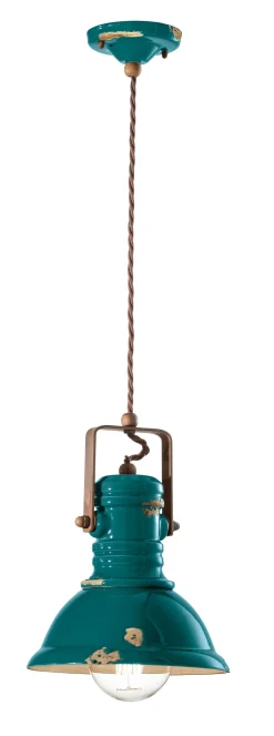 Hängelampe Metall Keramik E27 D: 23 cm rund CARLO