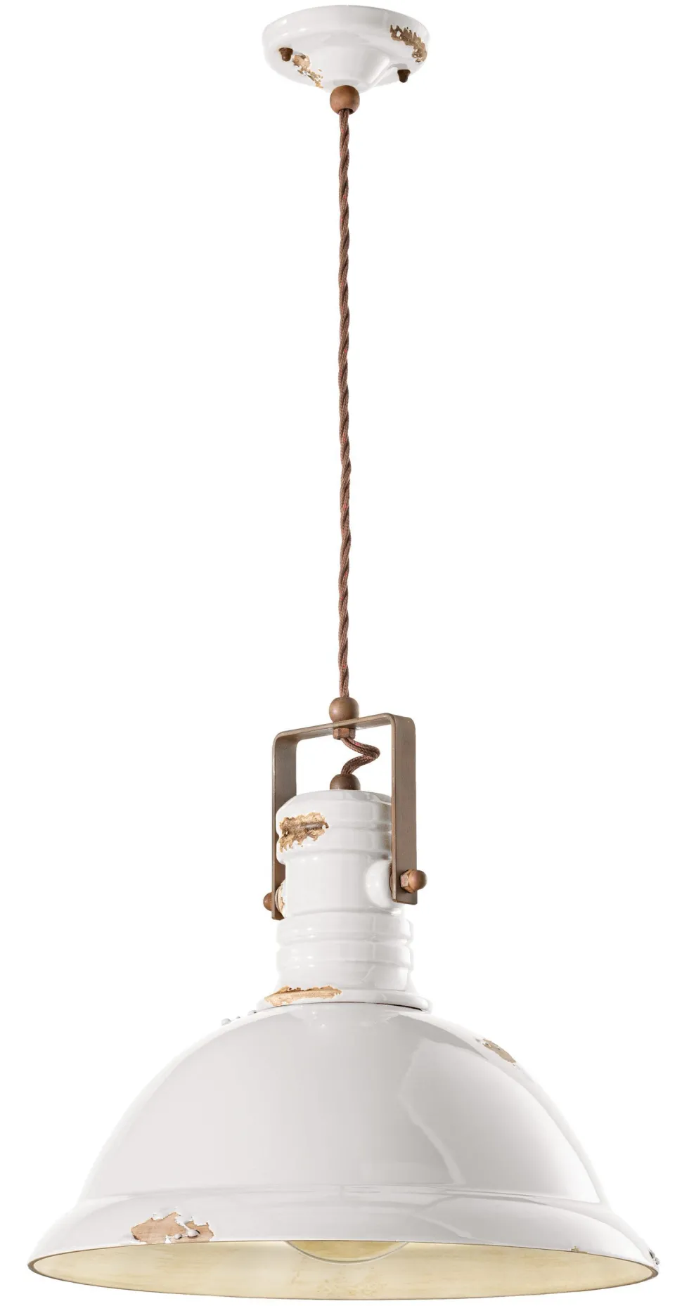 Hängelampe Metall Keramik D: 40 cm rund H: max. 156 cm